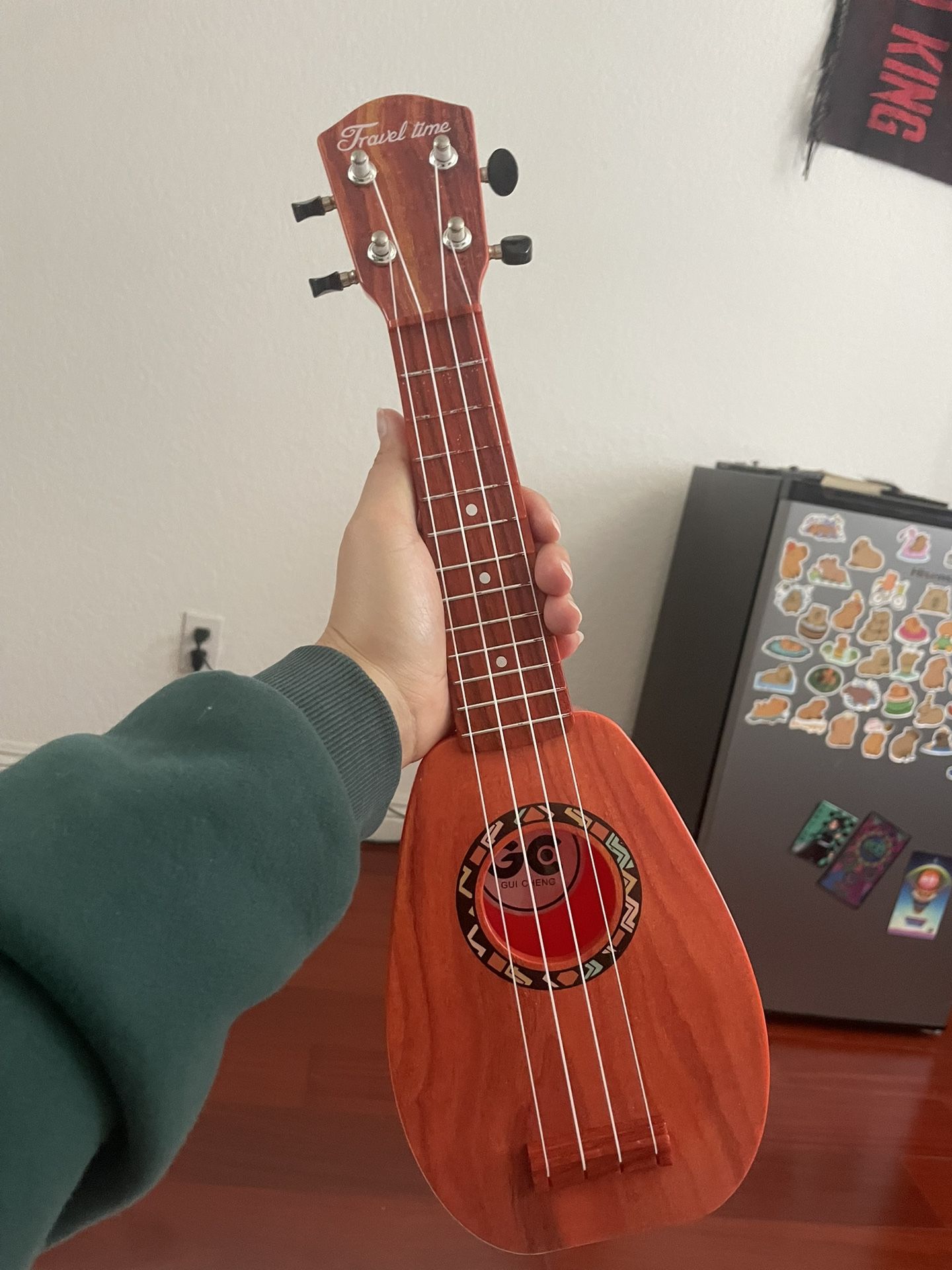 Kid’s Ukulele Instrument Toy Plastic Wood Finish