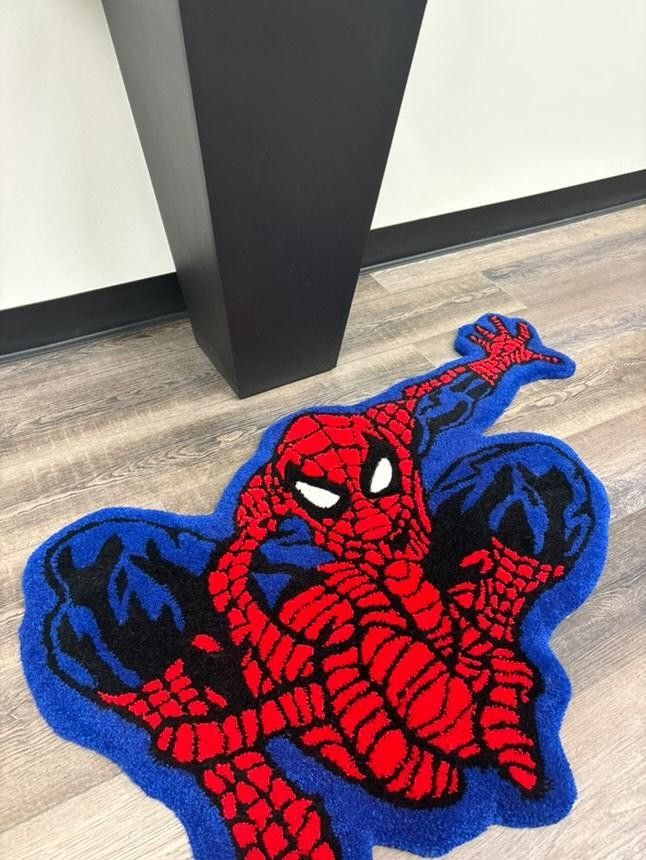 Custom Handmade Spiderman Miles Morales Marvel Dc Avengers Anime Video Games Floor Mat Tufted Carpet Home Room Decor