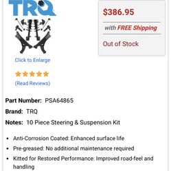 2014-2019 Toyota Corolla Strut Coil Spring Control Arm Kit TRQ