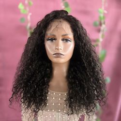 20"  Human Hair Wig Curly Wig  360 Lace Front New 