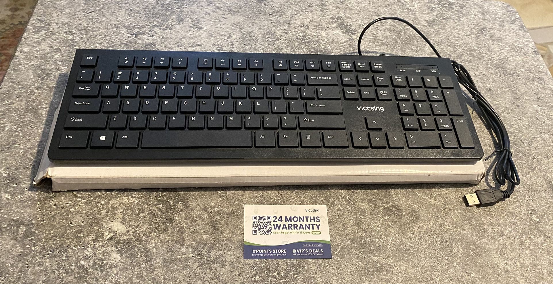 Victsing Wired Keyboard Model: PC206A Black Brand New