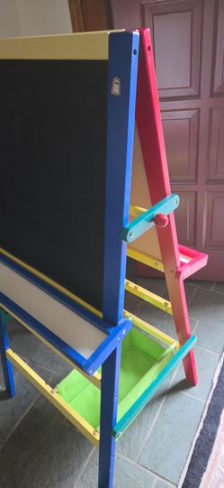 🖍2 sided chalk/white  board OR Large storage wood easel:  $29. Holmdel nj