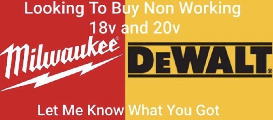 Broken Cordless Milwaukee/Dewalt Tools.
