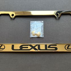 1PC Only Brass License Plate Frame for Lexus Owners, Brass Car License Plate Frame 