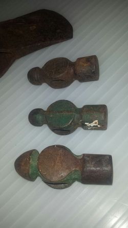 Vintahe metal working hammer heads