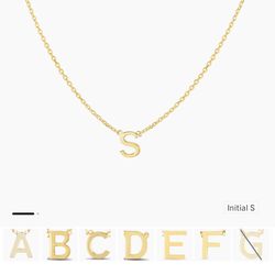 Saks Fifth Ave 14k Yellow Gold “S” Initial Necklace