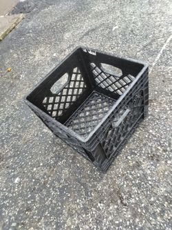 Black Plastic Milk Crate