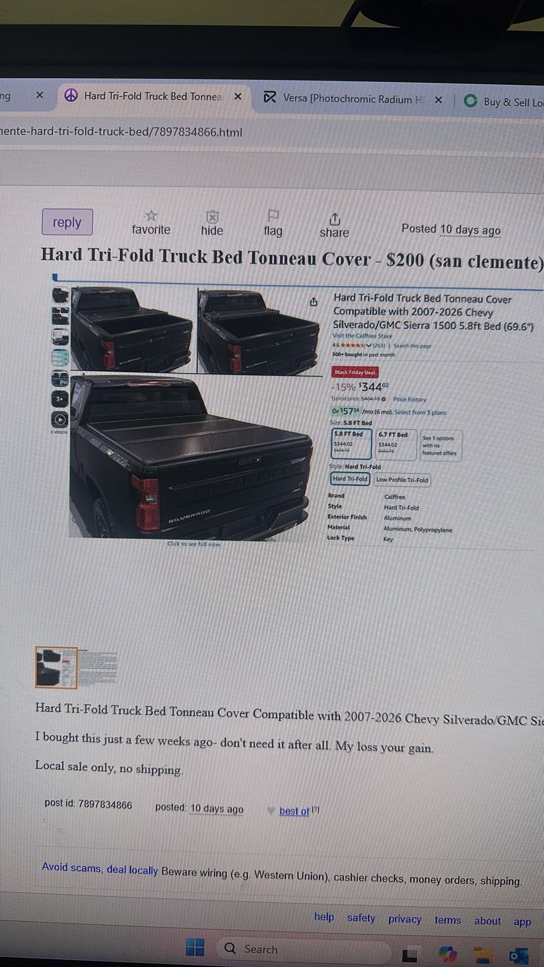 Hard Tri Fold Truck Bed Tonneau Cover