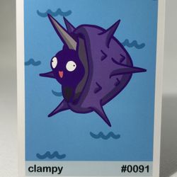 POOKIEMOOT CLAMPY ( cloyster ) #0091 - FAN ART POKEMON CARDS
