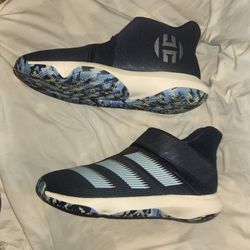 Adidas Navy Slip-On Trainers with Light Blue Accents size 11.5