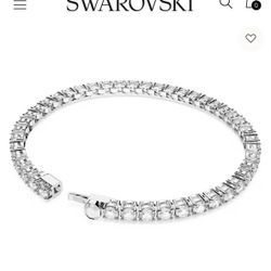 Swarovski Matrix Tennis Bracelet, Round Cut White, Rhodium Plated, Small (contact info removed)