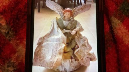 VINTAGE PAPER MACHE GOLD ANGEL 