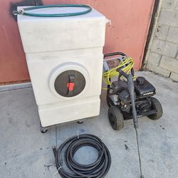 CAR WASH EQUIPMENT
WATER TANK 100 GAL WITH HOSE
WASHER PRESSURE GAS WITH GUN
EXTRA HOSE WITH LONG GUN
EVERYTHING WORKS GREAT YOU CAN TEST IT FOR ANY Q