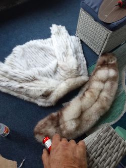 Natural blue fox fur jacket