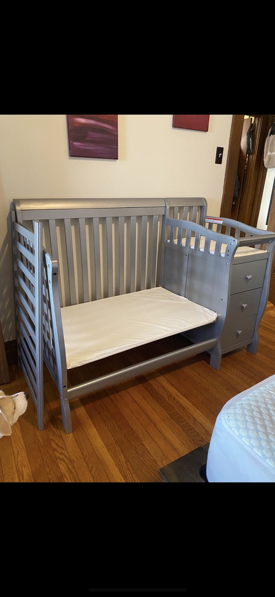 Crib W/ Three Drawers & Changing Table