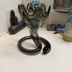 Vintage Hand Blown Swirl Glass