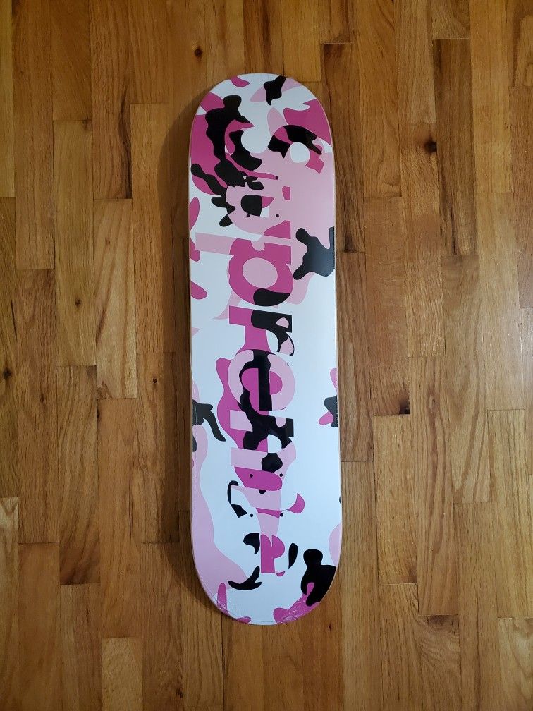 Supreme Pink Camo Logo Skateboard Deck FW20