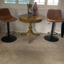 Vintage Antique Wooden Table With Drawer 