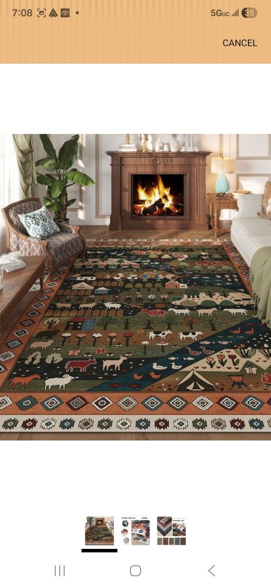 Area Rugs 8x10 for Living Room Washable