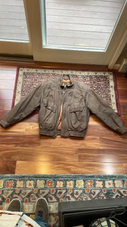 Vintage Structure men’s brown leather jacket, size medium