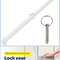 PetSafe Sliding Glass Pet Door Security Bar - Adjustable Up to 28 Inches - Fits Sliding Glass Doors Up to 72 Inches - Easy-to-Install with Screws or A