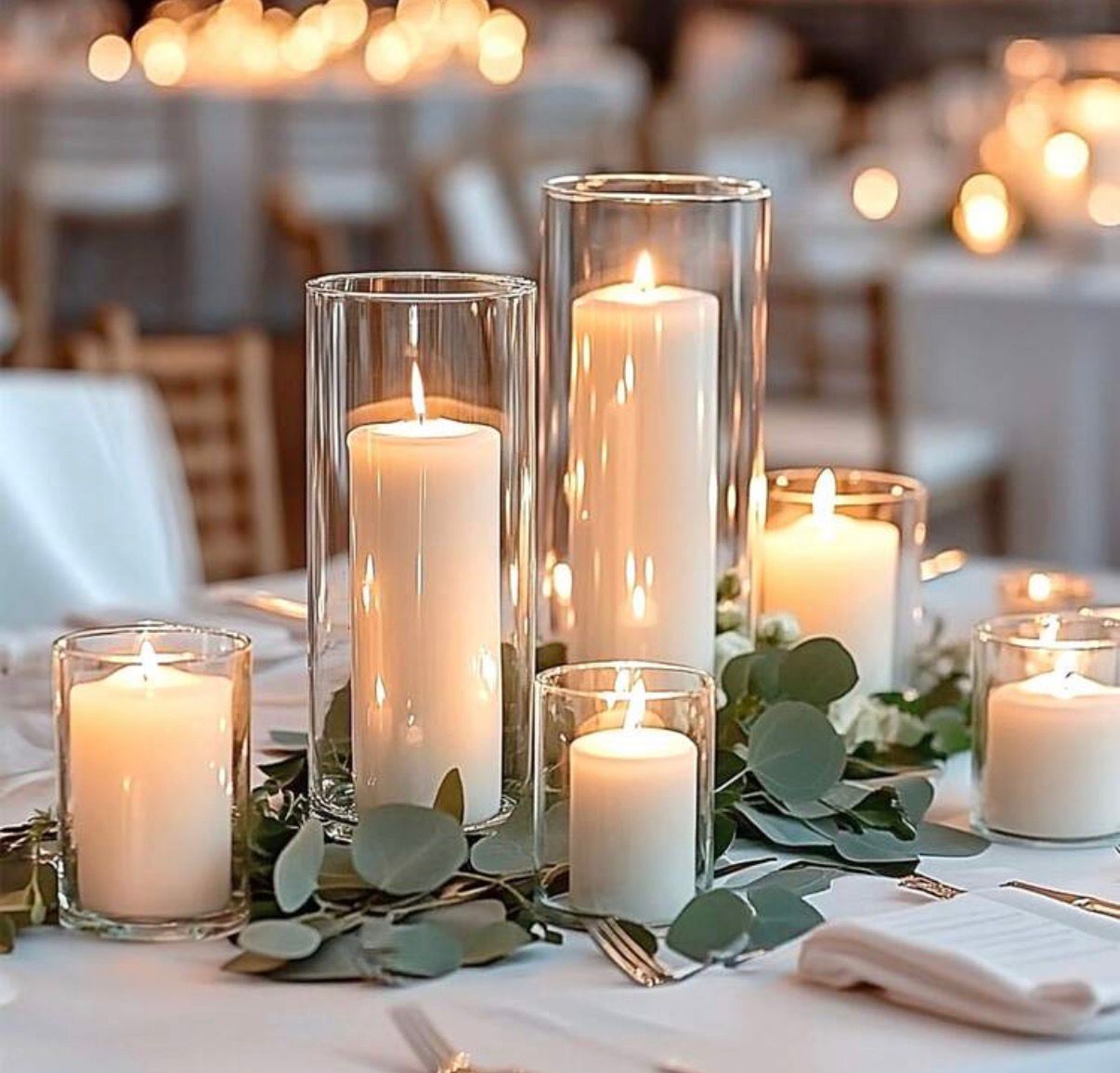 5 Sizes Tall Hurricane Candle Holders