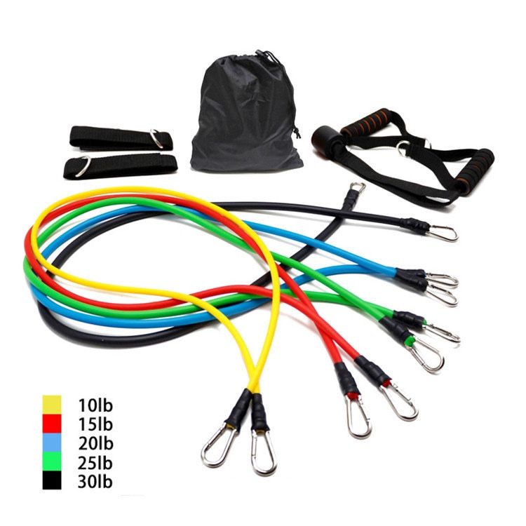 11 Piece Resistance Band Set - Home Gym