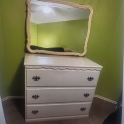 White Dresser And Mirror