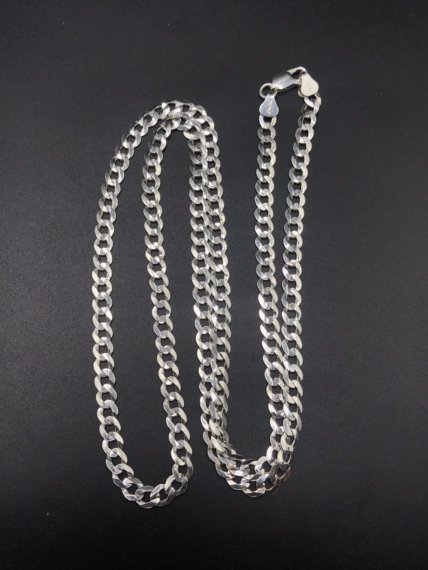 925 Sterling Silver Cuban Link Chain men’s Necklace Size 26”