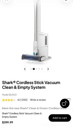 Shark Clean & Empty Cordless Stick Vacuum (BU3521) — Brand New, Sealed