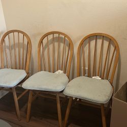 3 Wood Chairs 