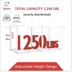 The Atlas Pro 4 x 8 ft Overhead Garage Storage Rack, Ultra Duty 1250lbs Weight Capacity, Adjustable