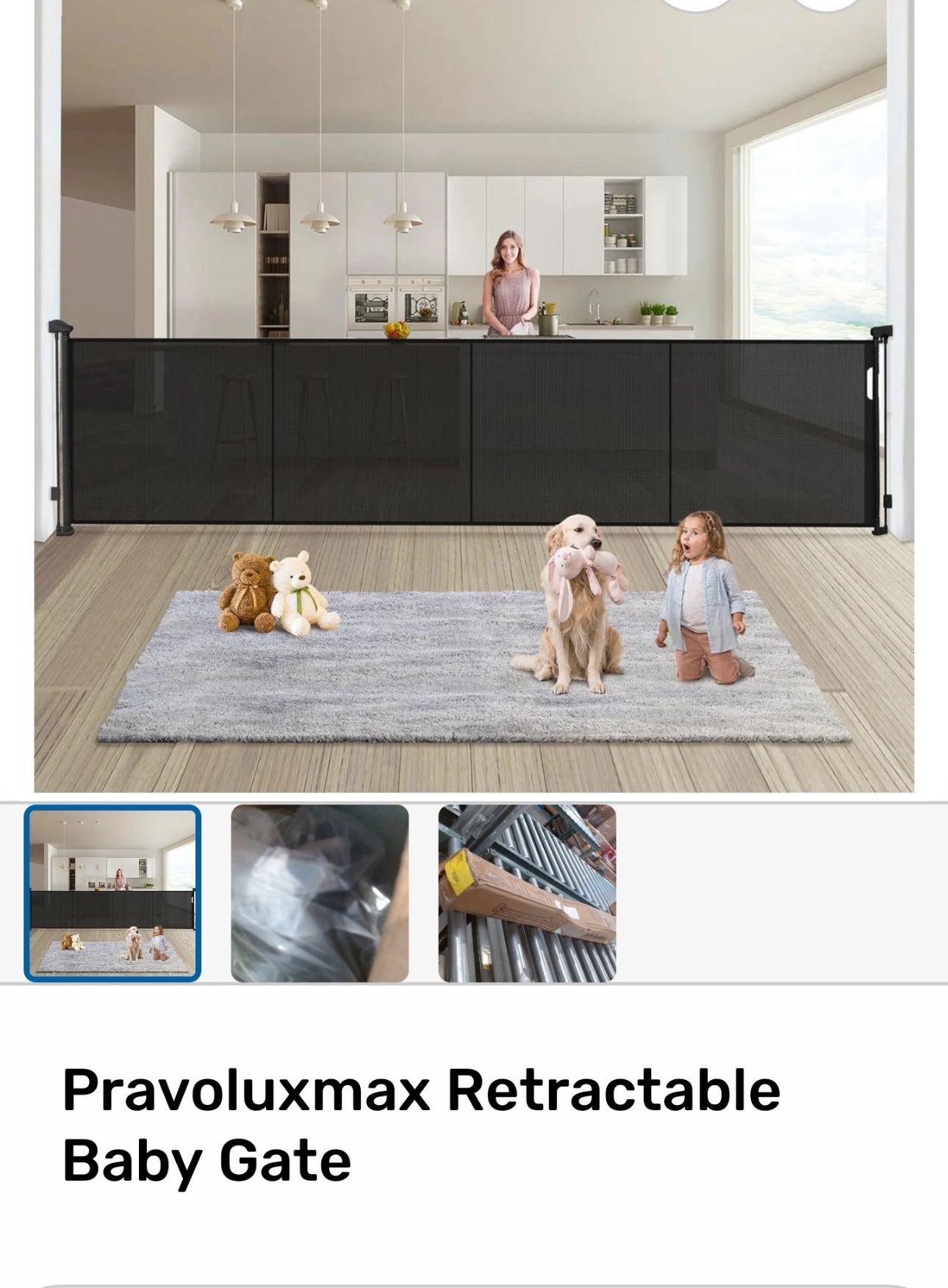 Pravoluxmax Black Baby Gate 160”x 37