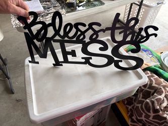Bless This Mess Metal Wall Sign