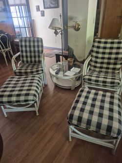 White Ratan Chairs - 2 chairs
