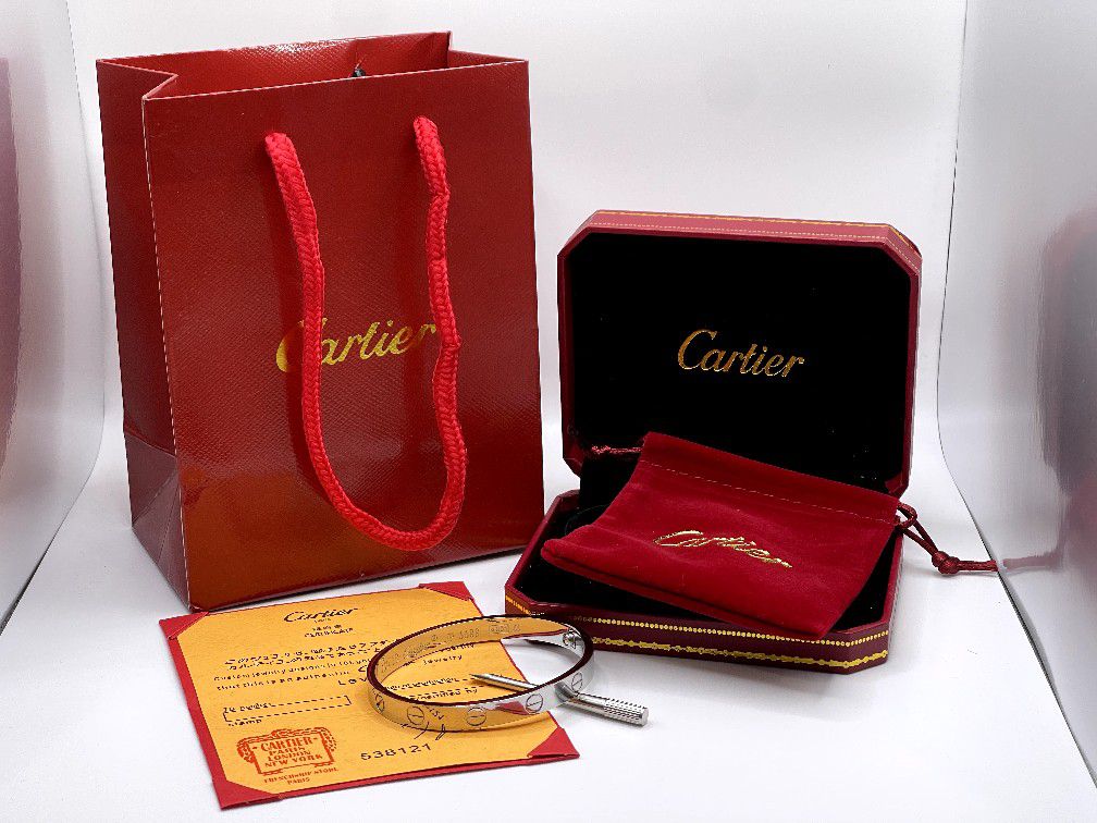 Cartier Love Bracelet Silver Size 18