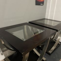 2 Wood & Glass Coffee Tables