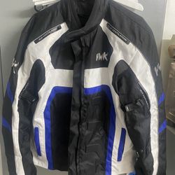 XL Hwk Motorcycle Jacket Blue White And Black XL