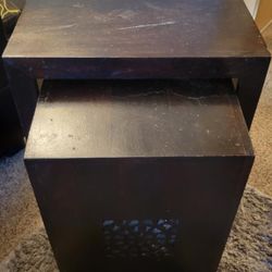 Cost Plus World Market Solid Wood Carved Maharaja Nesting Tables