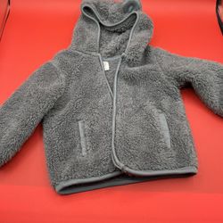  Wonder Nation Grey Fleece Zipper Jacket With Pockets 6-9 Month Old