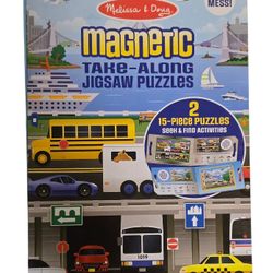 Puzzle magnetic jigsaw portable children's vehicle puzzle  Melissa & Doug unused 