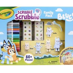 Crayola Scribble Scrubbie 80 Pc Bluey Family Pack Gift 