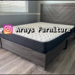 New Queen Bed With Nice 10” Orthopedic Supreme Mattress Included 📍 