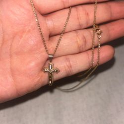 Cross Necklace 14k