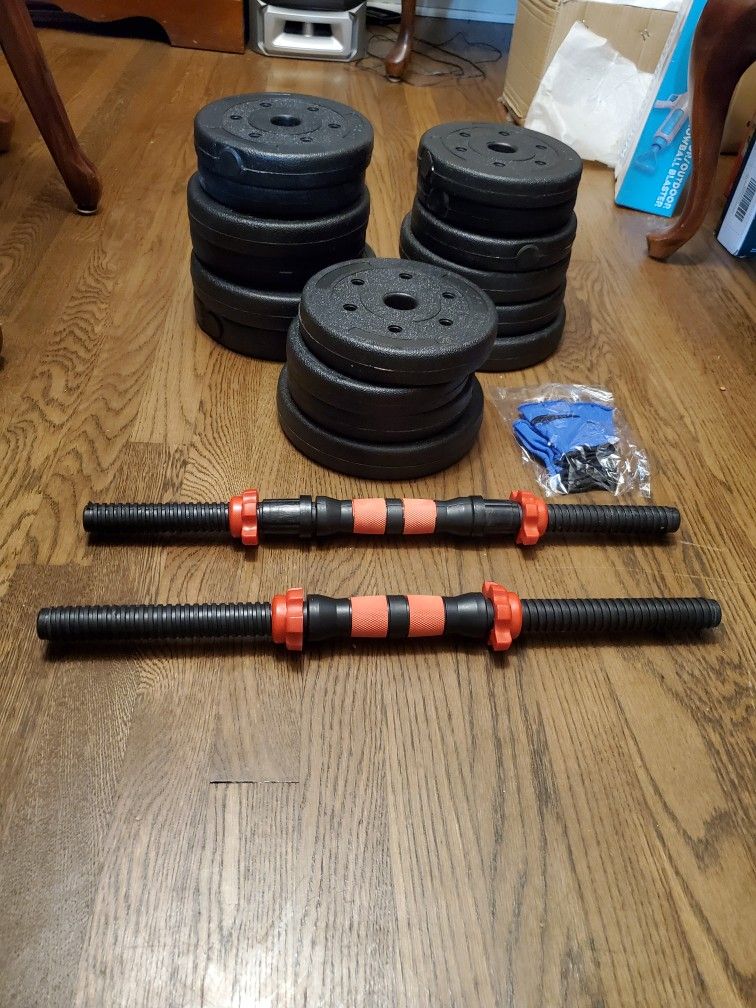 16 Piece Adjustable Dumbbell Set 33lbs Weights