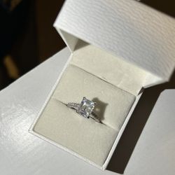 Silver Solitaire Engagement Ring