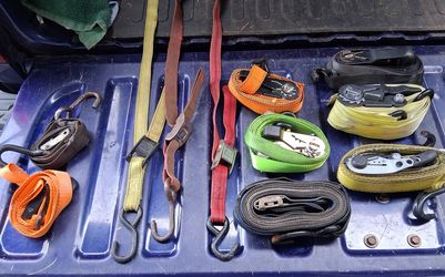 Motorcycle Tie-Down Straps. Also Ratcheting Straps Big and Medium Size