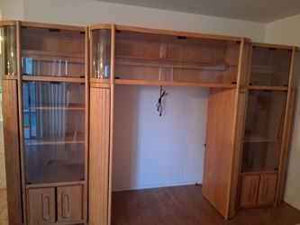 Large oak entertainment center $200