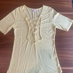 Yellow ribbed top (M)
