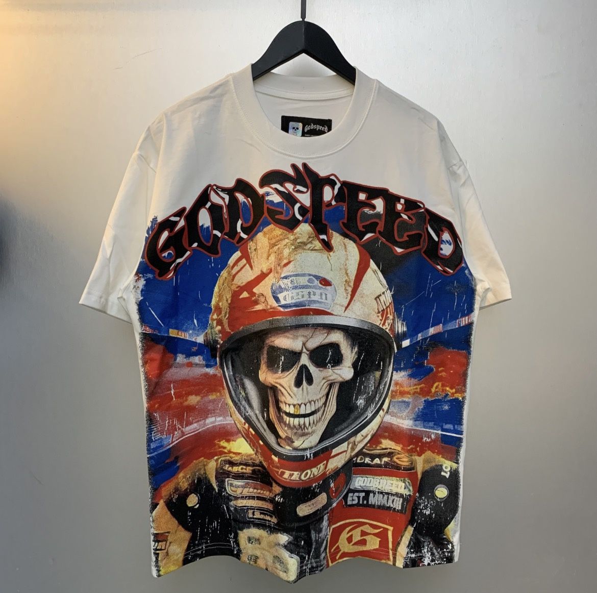 Godspeed white skull tee☠️☠️